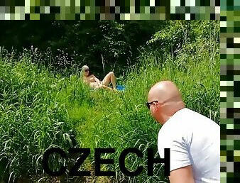 Czech busty milf hot sex in the woods