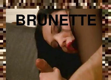 Sexy brunette does anal