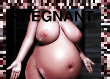 вагітна, гарна-повна-жінка, гладенька