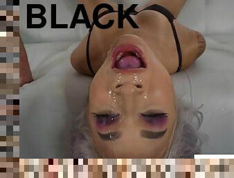 Avery Black Sucks A Big Dick in POV - brutal deepthroat blowjob