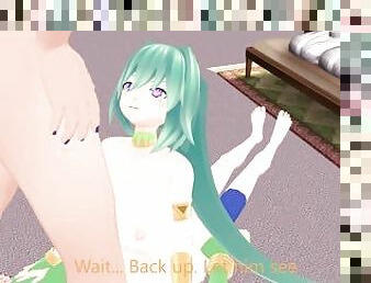 Facesitting Her Cuck While Sucking Off a Bull - MMD Animation