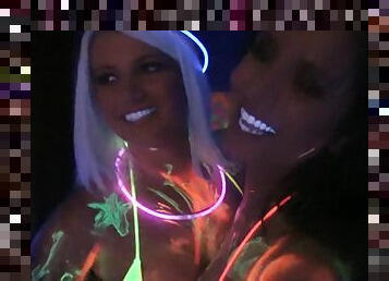 Real Slut Party. Blacklight Foursome. Part 1