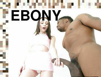 Milky-skinned bimbo wants his mammoth ebony cock