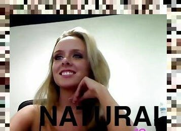Huge natural boobed brittany gets nude on home cam!