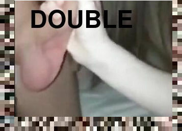 Pale cocksucker double teamed