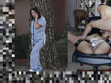 Nurse Split Screen - Assfuck - Butt Fucking