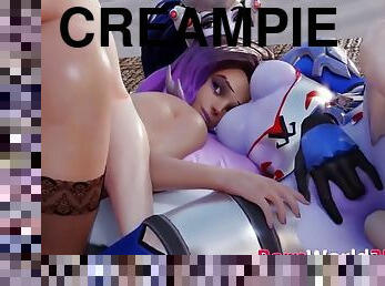 Overwatch Heroes Enjoyed a Huge Thick Dick 3D Sex Compilation
