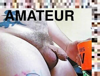 pappa, nudist, amatør, cumshot, homofil, handjob, cum, alene, far, tattoo