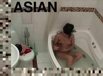 azjatyckie, kąpiel, masturbacja