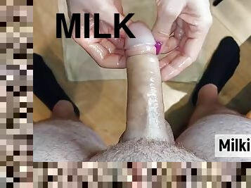 Milked To The Last Drop. Male POV Milking-time