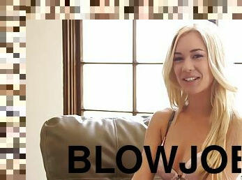 Blonde sex addict mila blaze gives a little sloppy head