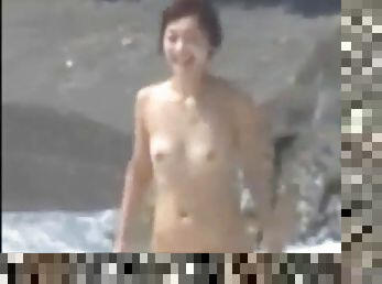 Female college students playing naked Nudist beach!
