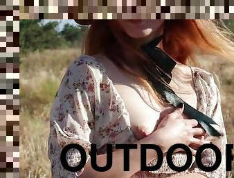OUTDOOR sex! Extreme fuck in nature. Risky public fuck