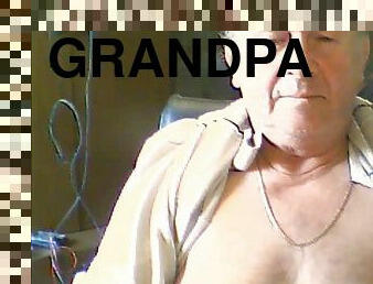 Grandpa cum on cam