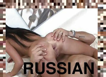 russisk, anal, tenåring, brunette, penetrering