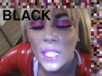 Black sucking cock with long nails