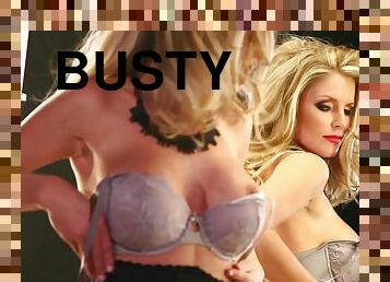 Watch busty blonde in solo action