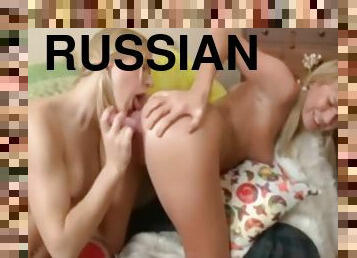 rosyjskie, anal, lesbijskie, mamuśki, zabawka, hardcore, blondynka