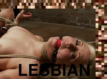 Gagged blonde lesbian crotch tied Claire Adams, Cherry Torn