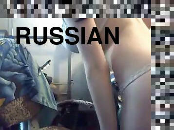 gros-nichons, russe, femme, webcam, gode, gros-seins