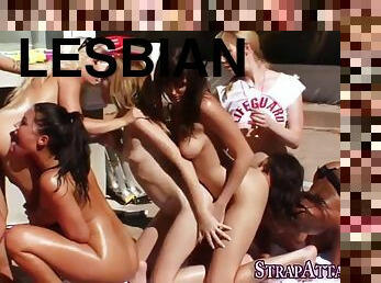 Lesbians ass ride strapon