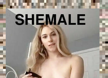 shemale, amatör, tonåring, hardcore, blond, knullande, söt, dildo, ensam