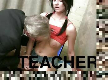 Old teacher fuck student