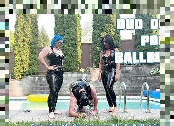 doppie, piscina, latex, donne-dominanti, dominazione, dominazione-femminile, gomma