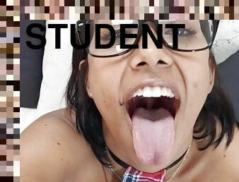 Student naughty eat all cum of his teacher (roleplay)