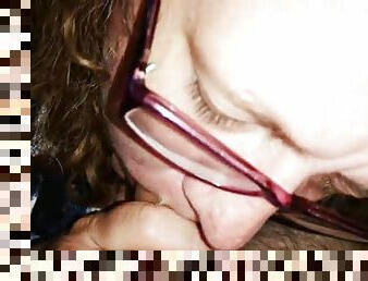 Beautiful blow job with oral insemination and gargle