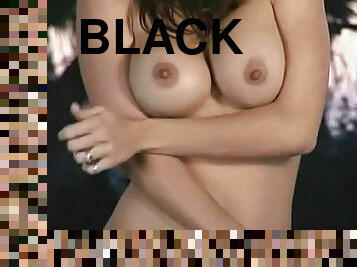 Sheer black lingerie striptease