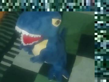 Appearance Plush toy Blue dinosaur t-rex