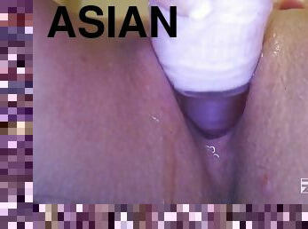 Shaved Asian pussy can take that hard thrusting