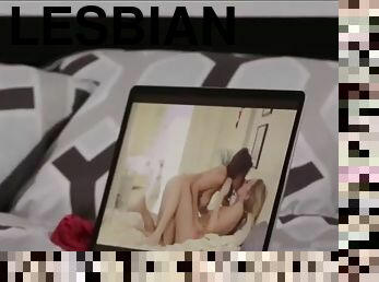 Lesbian couple watching porn together nickey huntsman and georgia jones
