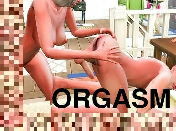 orgasm, fitta-pussy, kvinnligt-sprut, sprut, kåt, cowgirl, sittande-på-ansikte, rövslick