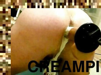 Extreme ANAL CREAMPIE with coconut cream in my ass and the fuck machine