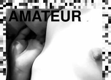 masturbation, fitta-pussy, amatör, blandade-raser, fingerknull, tatuering