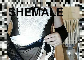 shemale, amatør, kamera, voyeur, ladyboy, strømper-stockings, europeisk, euro, undertøy, fetisj