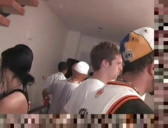 College party turns into an interracial fuck fest