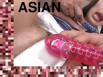 asiatisk, hårete, orgasme, pissing, squirt, leke, japansk, fingret, truser