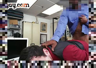 IR sub stud assfucked by hairy BBC in the office