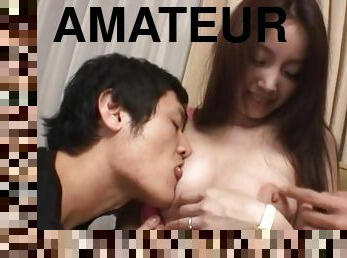 asiatisk, doggy, amatør, blowjob, tenåring, japansk, trekant, hotel, ben