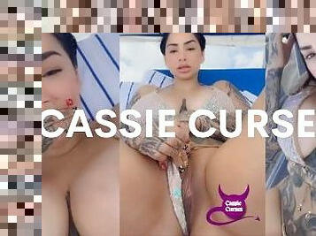 Latina Cassie Curses PUBLIC BEACH MASTURBATION