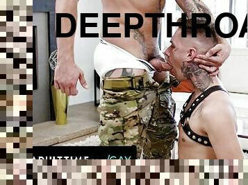 tentara, posisi-seks-doggy-style, homo, deepthroat-penis-masuk-ke-tenggorokan, bersetubuh, berotot, dominasi, realitas, penis, militer