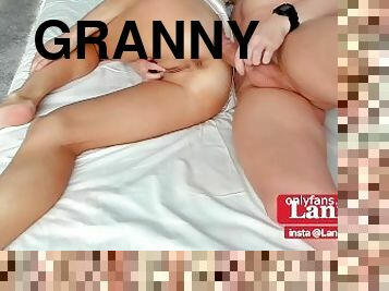 Granny get huge load semen big cock stepson orgasm cum on ass