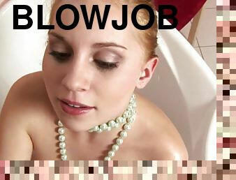 Loving euro blowjobs bimbo sucks dick