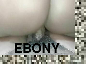 Riding creamie Ebony big ass