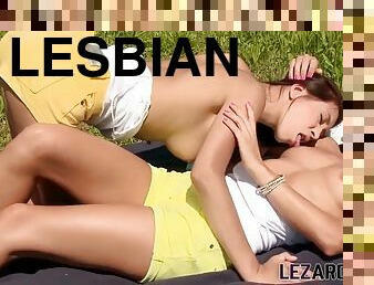 Clit nibbling lesbians orgasm together