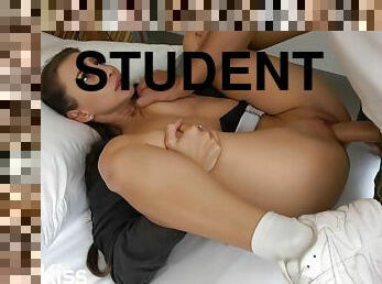 Petite Student Girl Fucks Stepdad! Hard Sex Huge Cock Cum In Mouth! P1