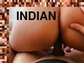 Morning routine reverse cowgirl sex with Indian wife